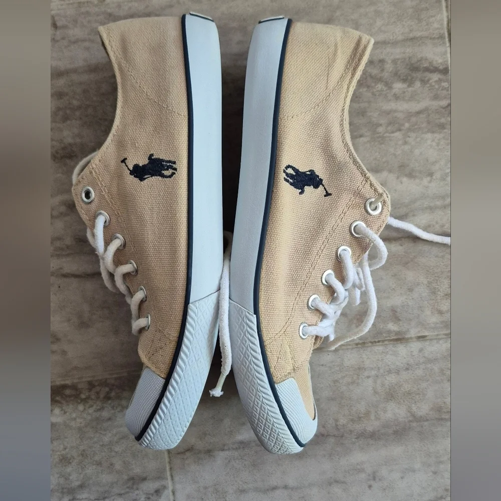 Ralph Lauren Kids Tan Canvas Sneakers